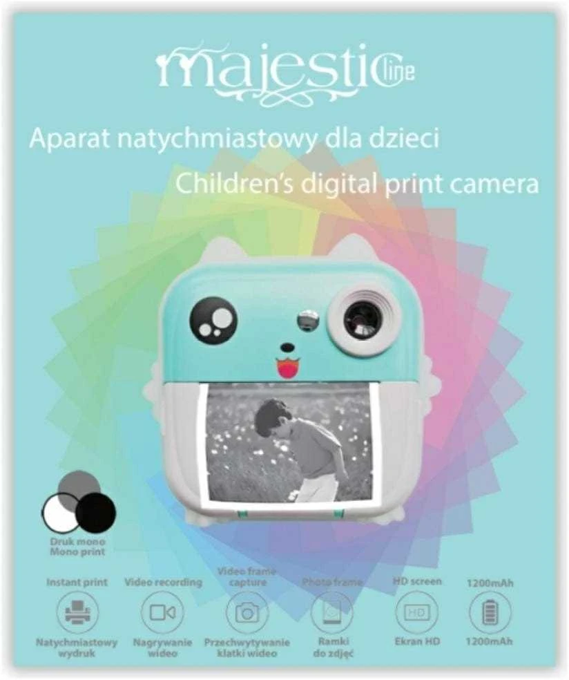 Instant camera for children MajesticLine mėlynas
