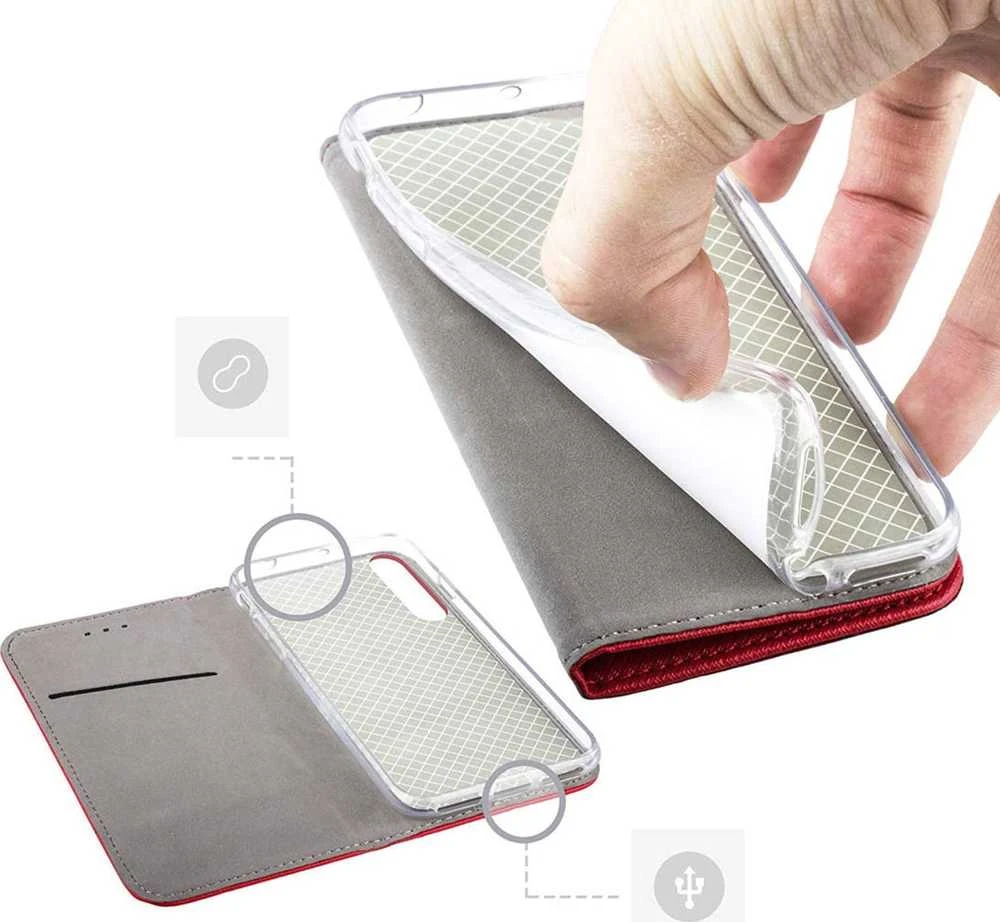 Dėklas Oem SMART CASE Book skirtas Xiaomi Redmi Note 12S red