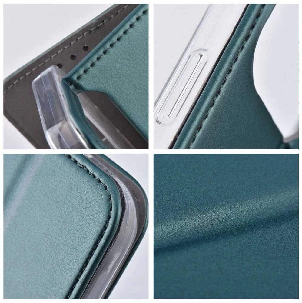 OEM atverčiamas dėklas Motorola G35 5G Smart Magneto tamsiai žalias