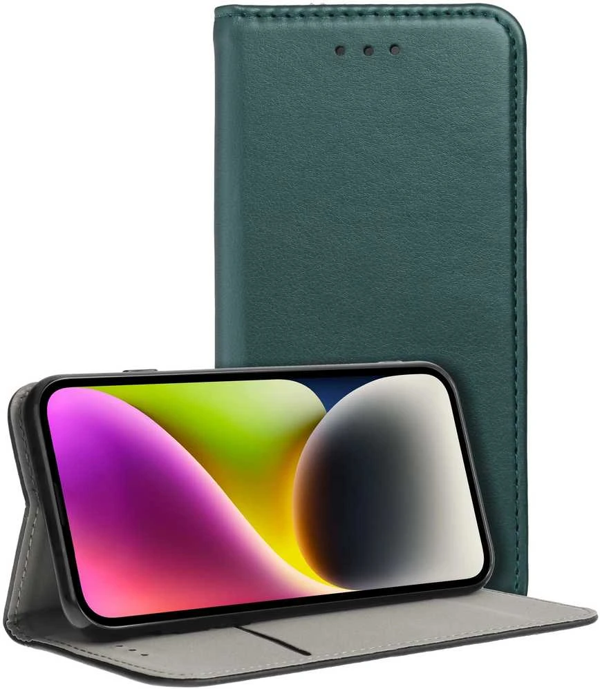 Dėklas Oem Flip case for Oppo Reno 13 PRO 5G Smart Magneto dark žalias