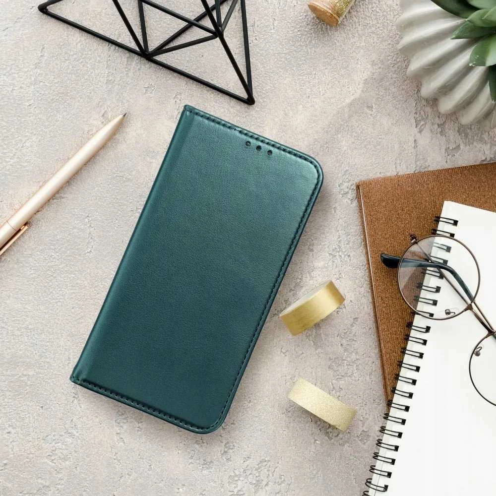 Dėklas Flip case for Realme 14 5G Smart Magneto dark žalias