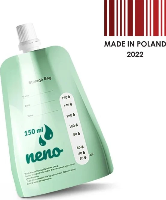 Neno Motinos pieno maišeliai su adapteriu pienui šaldyti ir laikyti, 20 vnt
