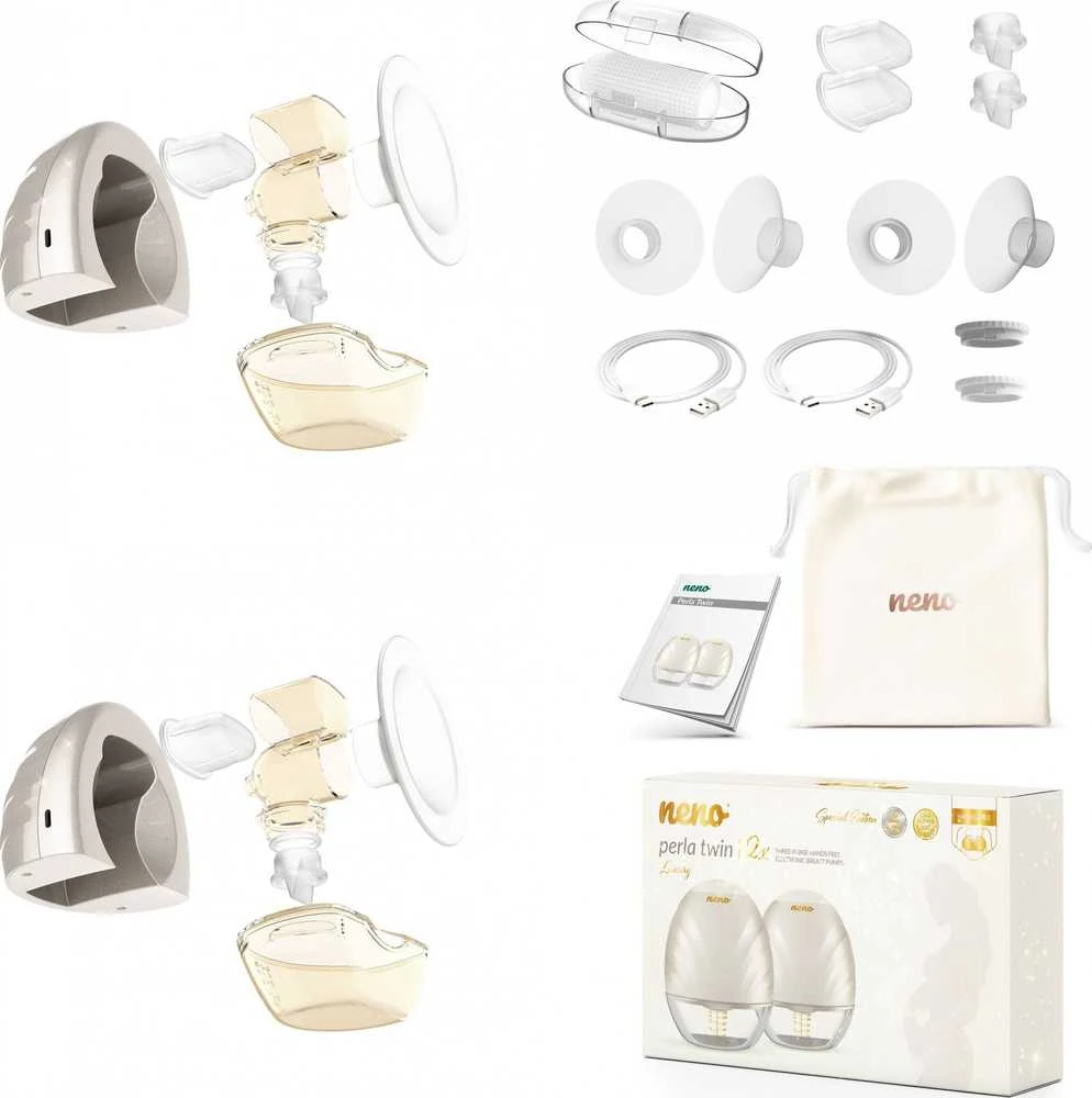 Elektrinis Pieno Siurblys - Neno Perla Twin Cordless Electronic 125ml LCD Ekranas USB-C
