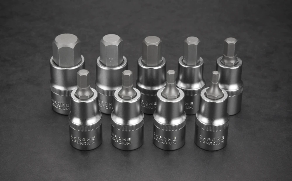 Neo Tools Koncówki Šešiakampiai antgaliai ant 55 mm lizdo, 9 vnt. rinkinys