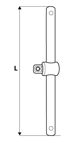 Pokretło 3/8 colio kvadratinė veržlė, 165 mm