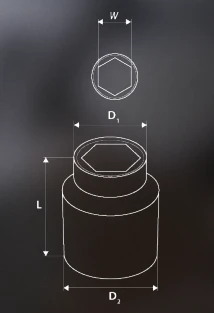 Nasadka Šešiakampė rakto galvutė 1/2" 12mm (08-012)