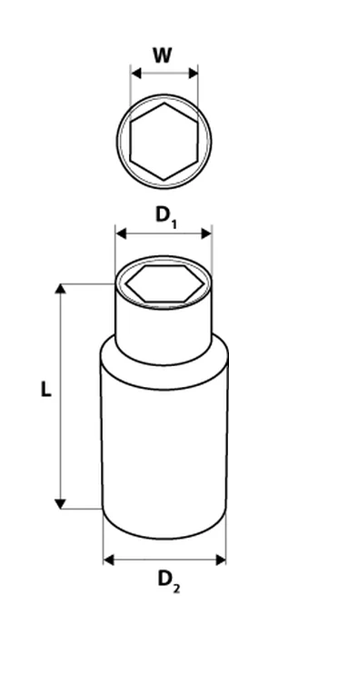 Nasadka Galvutė 1/2, 13 mm, Superlock CRV plienas, DIN3124