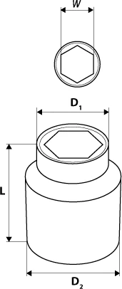 Nasadka Šešiakampis lizdas Neo 1/2" 28mm 08-028