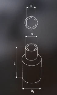 Nasadka 1/4 colio šešiakampė galvutė, 13 mm, „Superlock“