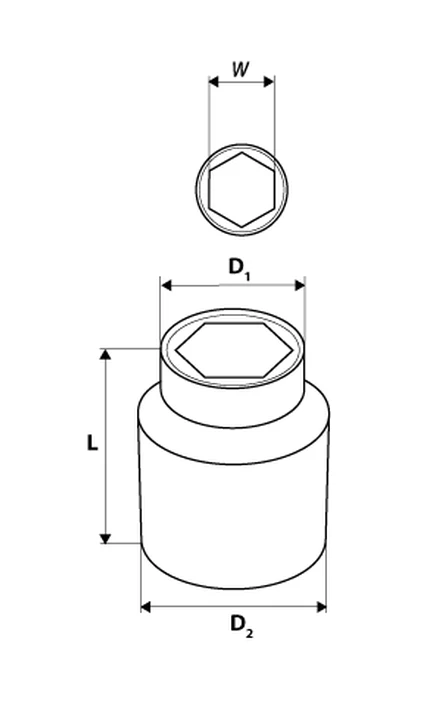 Nasadka Šešiakampė galvutė Neo 3/4", 60mm