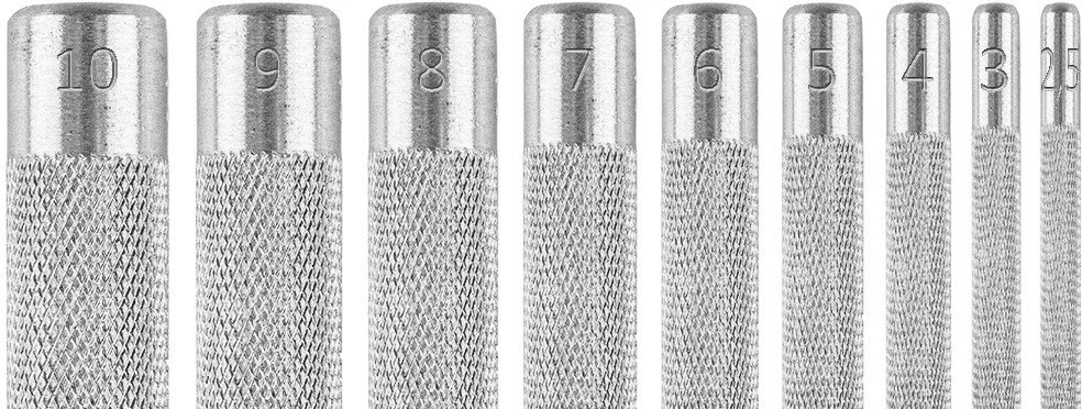 Zestaw Rinkinys 9 skylmušų rinkinys, skersmuo 2,5–10 mm, oksfordo maišelis