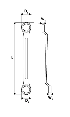 Klucz 30 x 32 mm lenktas žiedinis raktas