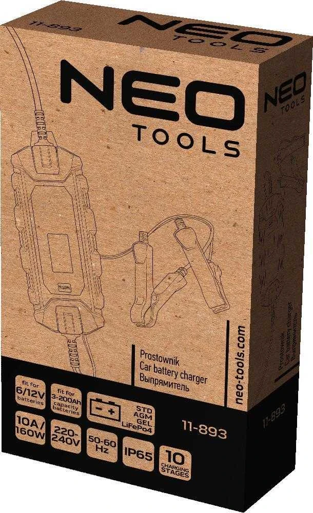 Neo Prostownik, Automatinis įkroviklis 10A/160W, 3-200Ah, rūgštiniams / AGM / GEL akumuliatoriams