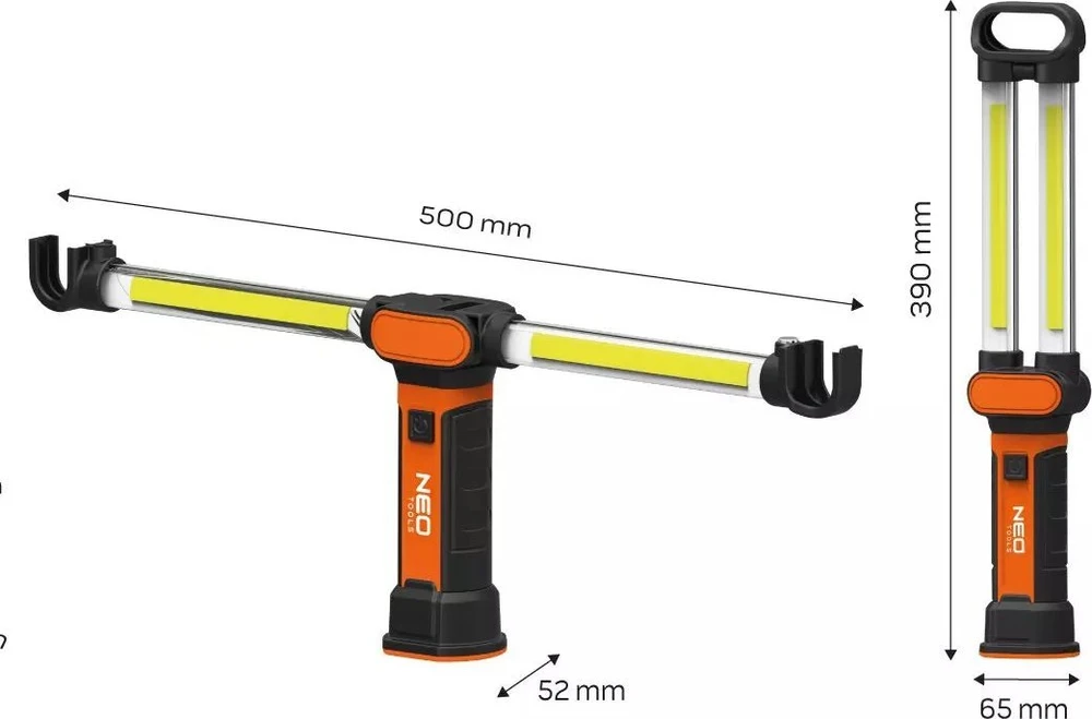 Neo Tools Lampa 500 lm COB LED įkraunamas dirbtuvių šviestuvas