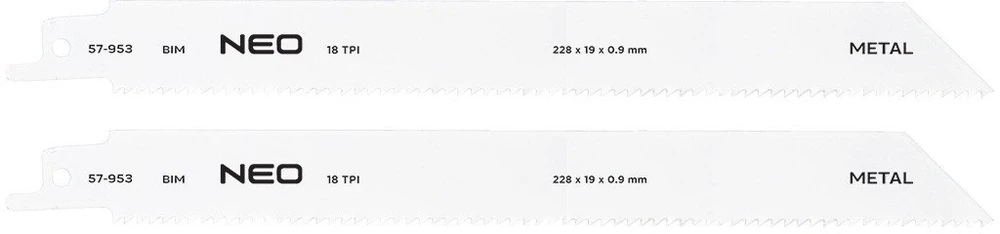 Brzeszczoty Pjūklo ašmenys tiesiam pjūklui 228 x 19 x 0,9 mm, 18 tpi, 2 vnt. rinkinys