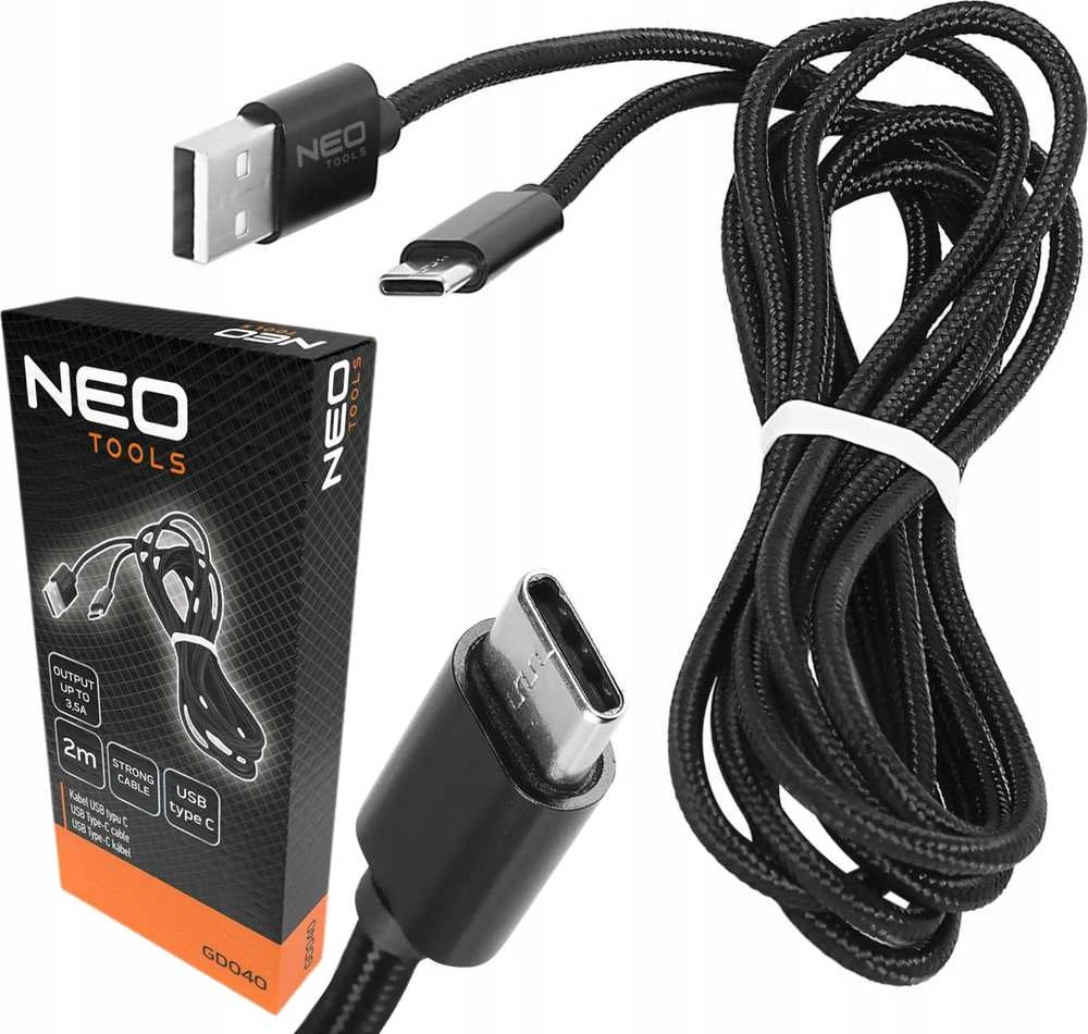 Kabelis USB C tipo laidas, 2 m