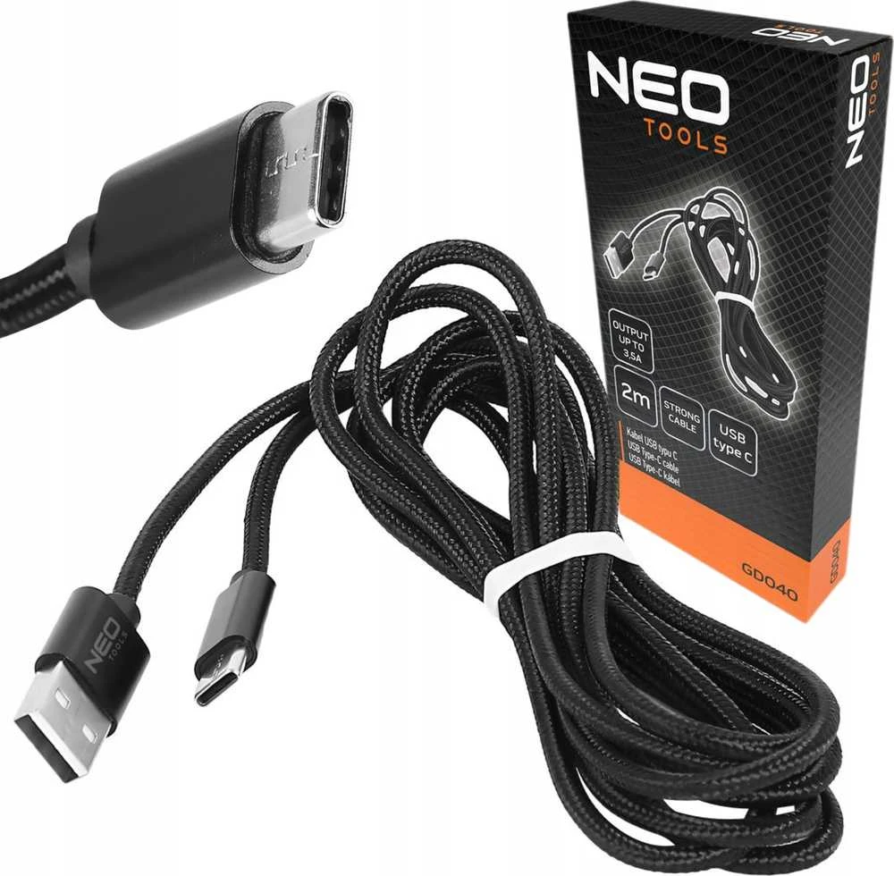 Kabelis USB C tipo laidas, 2 m