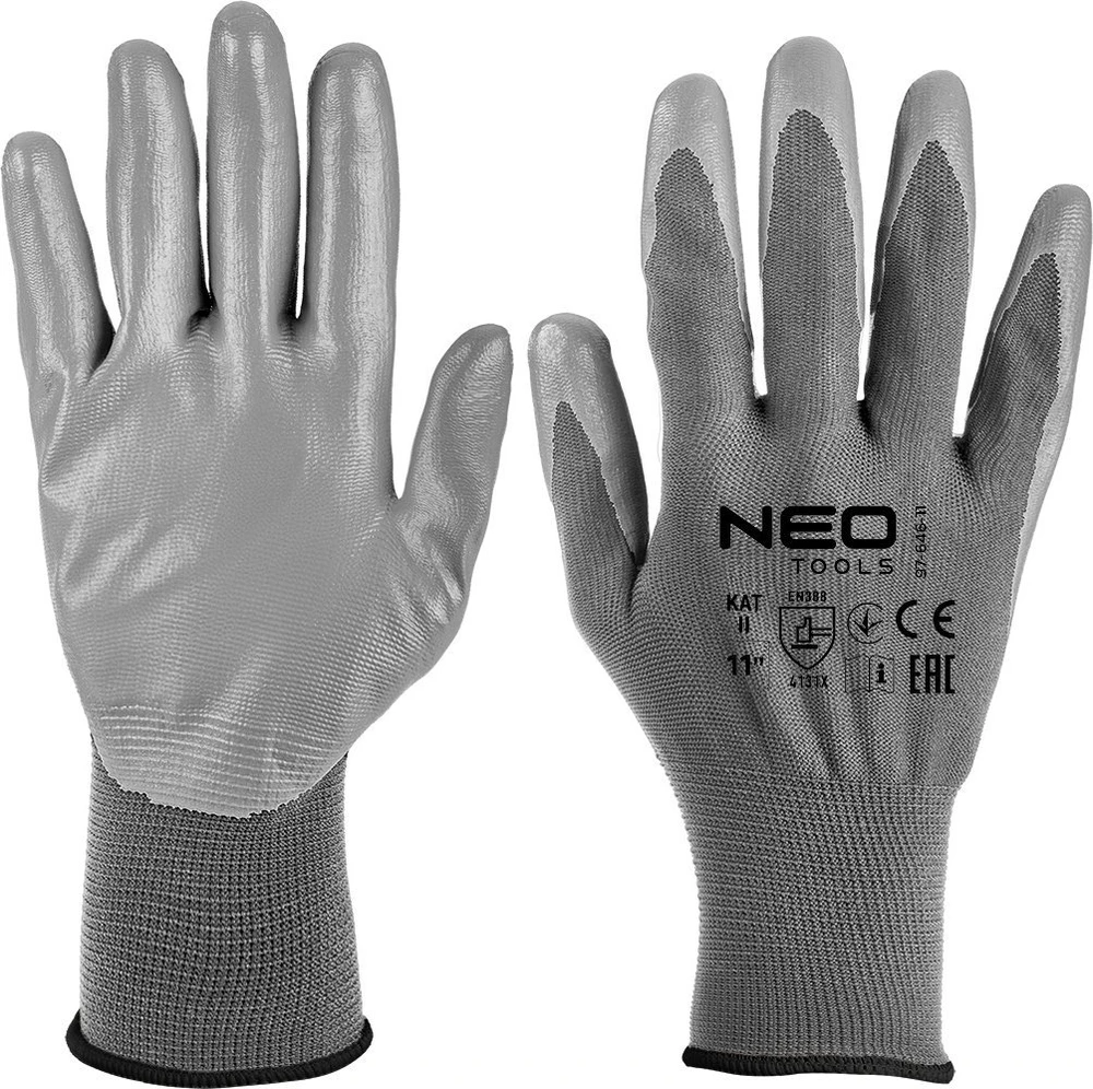 Rękawice PU dengtos poliesterio darbo pirštinės, 4131X, 11 dydis