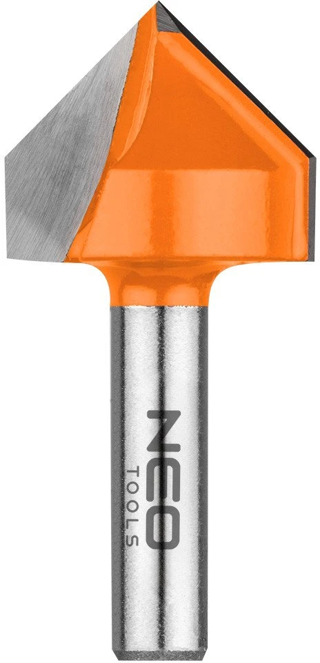 V formos griovelių freza, TCT, 25,4 x 25,4 mm, 8 mm kotas