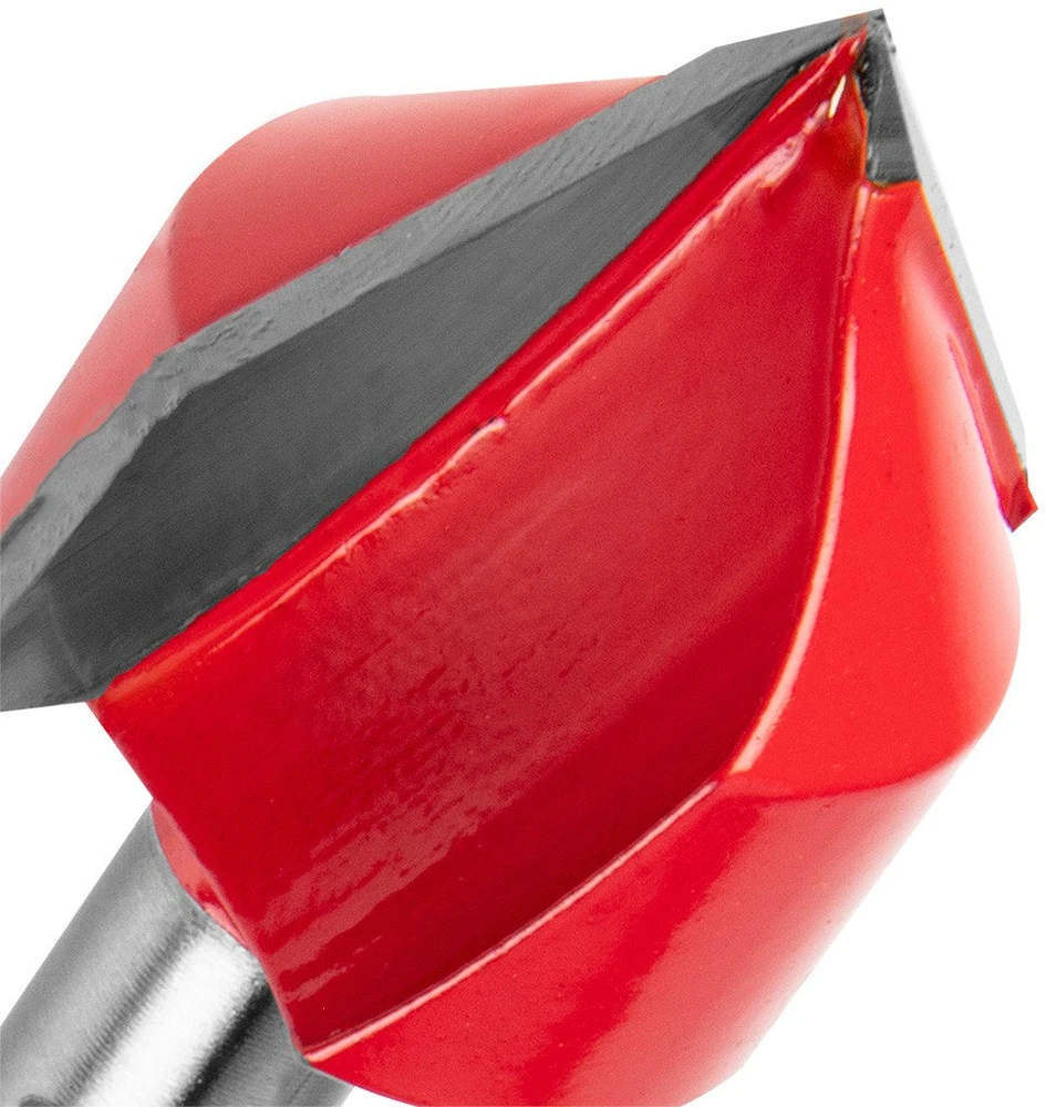 V formos griovelių freza, TCT, 25,4 x 25,4 mm, 8 mm kotas