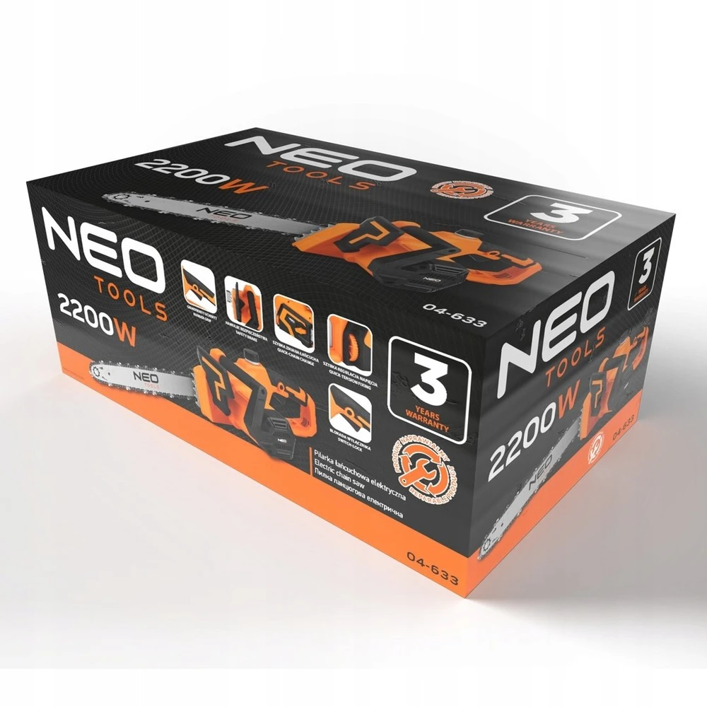 Neo Tools pjūklas 2200 W grandininis pjūklas, 457 mm pjovimo juosta