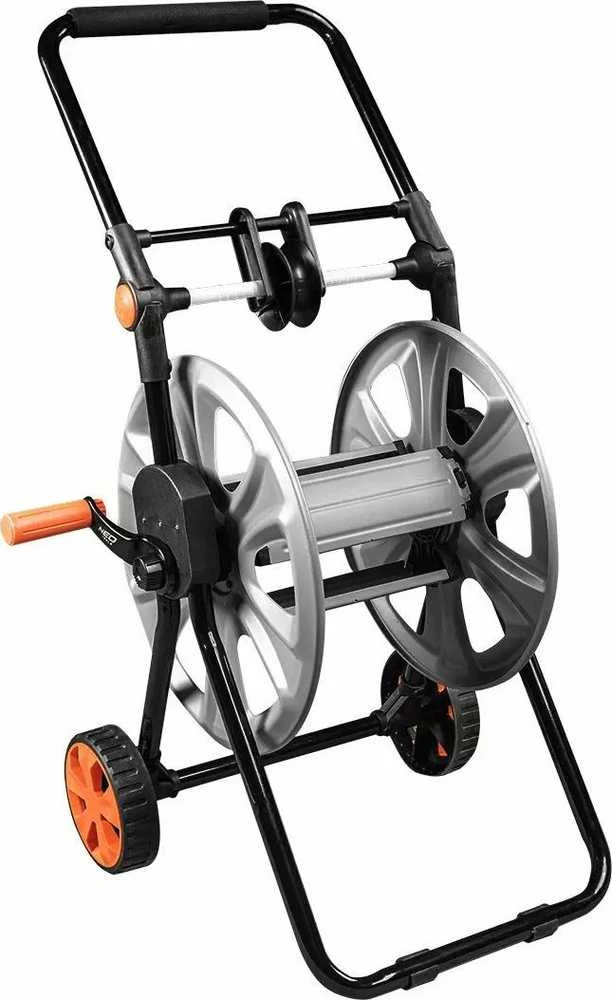 Neo Tools Vežimėlis Sodo žarnos vežimėlis, metalinis, iki 60 m 1/2 colio žarnos, su žarnos kreiptuvu