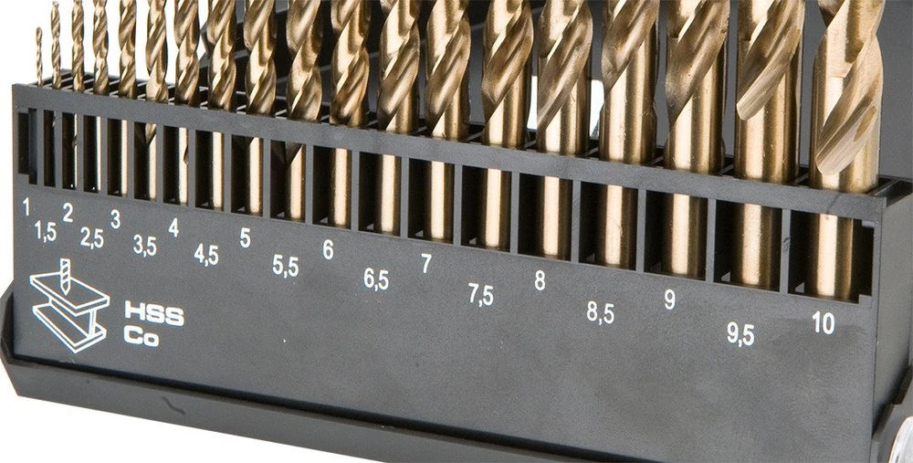 Grąžtas Neo Tools Wiertła HSS-Co metalo grąžtai 1,0–10,0 mm, 19 vnt. rinkinys