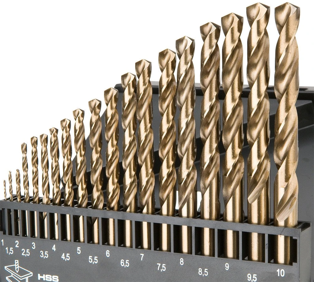 Grąžtas Neo Tools Wiertła HSS-Co metalo grąžtai 1,0–10,0 mm, 19 vnt. rinkinys