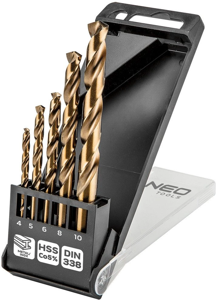 Grąžtas Wiertła HSS-Co metalo grąžtai, 4,0–10 mm, 5 vnt.