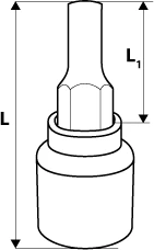 Końcówka Šešiakampis antgalis ant 1/2" lizdo, H19 x 55 mm