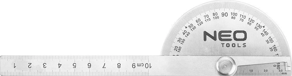 Kątomierz Nerūdijančio plieno matlankis su liniuote, 100 mm