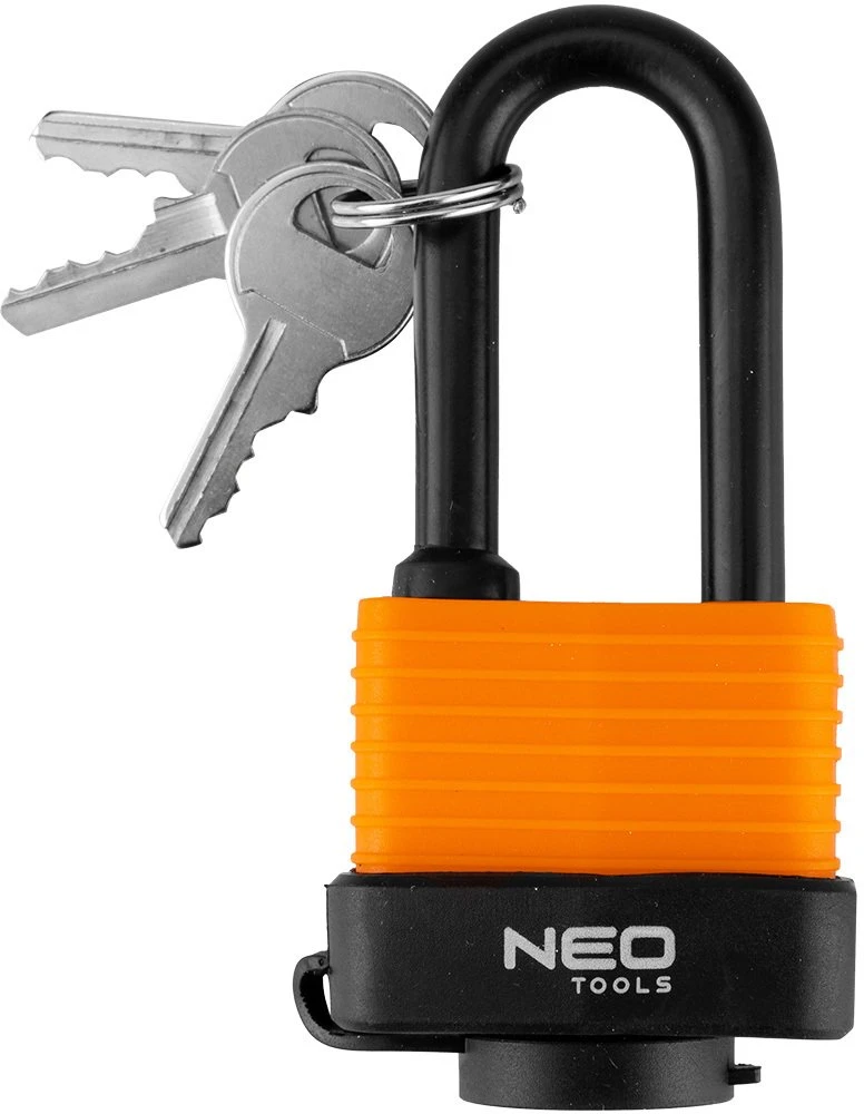 Neo Tools Kłódka długa wodoodporna laminowana osłona gum. 40mm