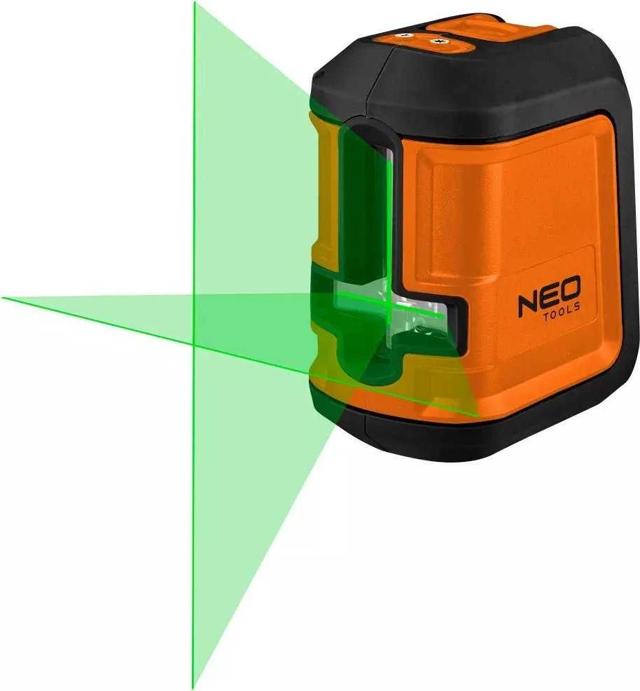 Neo lazerinis 15 m žalias kryžminis lazeris, laikiklis, dėklas