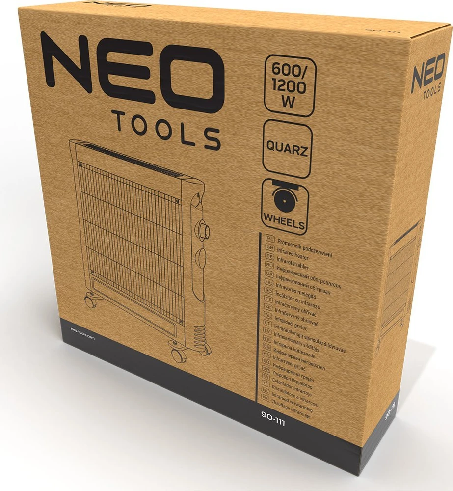 Neo Tools Kvarcinis infraraudonųjų spindulių šildytuvas 600W/1200W