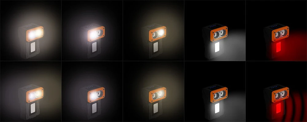 Lampa 500 lm įkraunamas priekinis žibintas su pagrindu