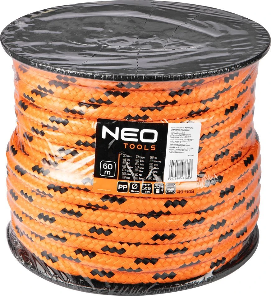 Neo Tools Linka Pintinė polipropileno virvė, 16 mm skersmens, 60 m