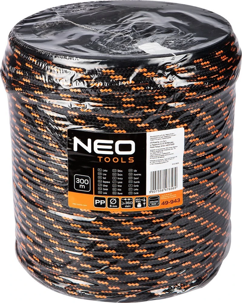 Neo Tools Linka Pinta polipropileno virvė, 6 skersmens, 300 m
