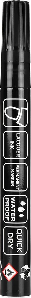 Marker Statybinis žymeklis storas, juodas, permanentinis, atsparus vandeniui, lakuotas, aliuminis, 4 vnt.