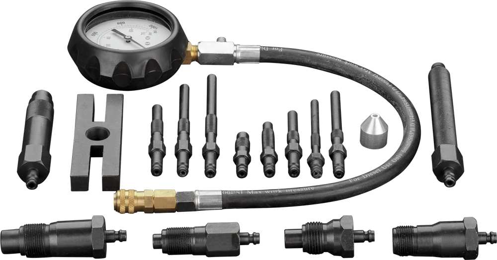 Neo Tools Miernik Dyzelinių variklių suspaudimo slėgio matuokliai, 16 vnt. rinkinys
