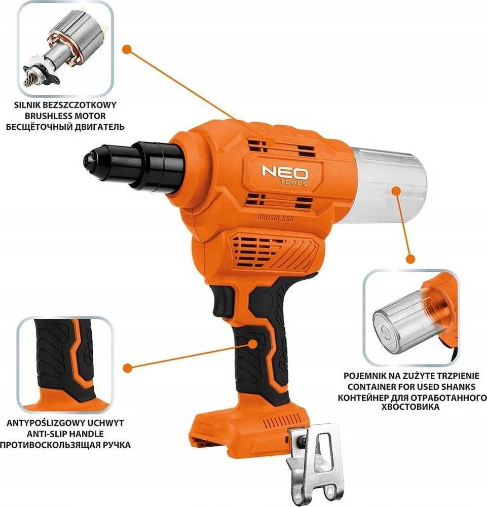 Neo Tools Nitownica 18 V E+ kniediklis, be akumuliatoriaus