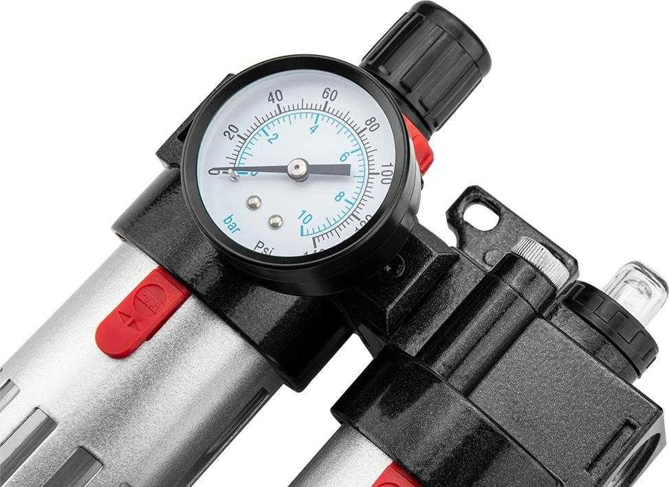 Kondicionierius Neo Tools Rinkinys Oro valymo rinkinys, filtras, tepimo įtaisas ir reduktorius, 1/2 colio metalinis korpusas