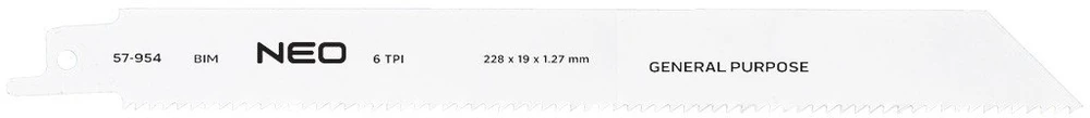 Brzeszczoty Pjūklo ašmenys tiesiam pjūklui 228 x 19 x 1,27 mm, 6TPI, 2 vnt. rinkinys
