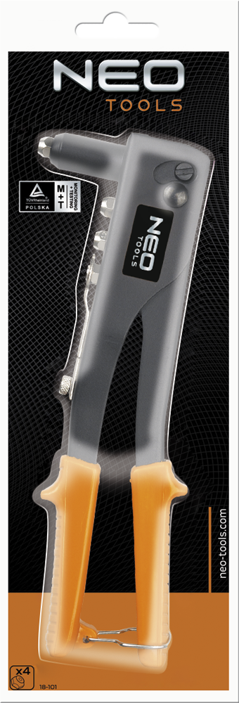 Neo Tools Kniedė plieninėms ir aliuminio kniedėms 2,4 / 3,2 / 4,0 / 4,8 mm