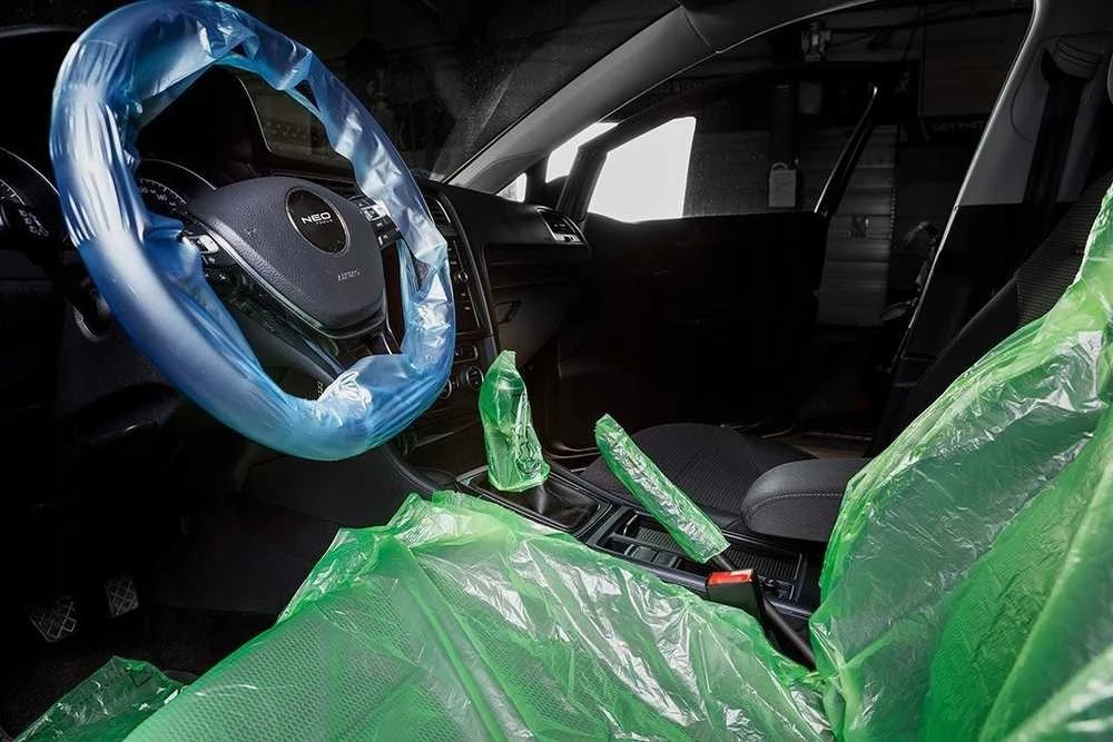 Neo Tools Dėklas- ECO 5 viename apsauginė folija (sėdynei, vairui, pavarų perjungimo svirčiai, rankiniam stabdžiui, kilimėliui) 200 vnt.