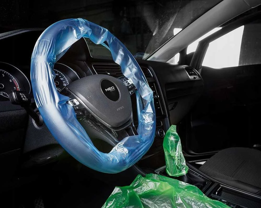 Neo Tools Dėklas- ECO 5 viename apsauginė folija (sėdynei, vairui, pavarų perjungimo svirčiai, rankiniam stabdžiui, kilimėliui) 200 vnt.