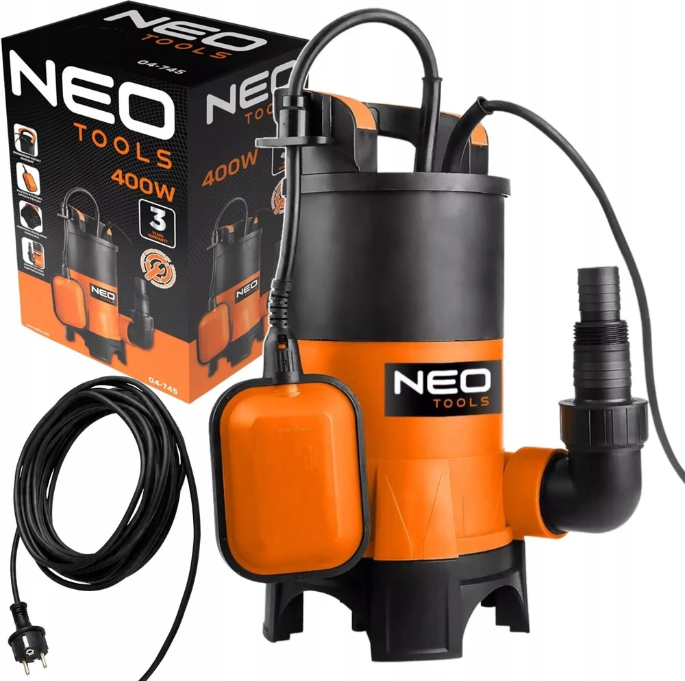 Neo Tools Pompa Panardinamas siurblys nešvariam vandeniui 400 W, 8000 l/h