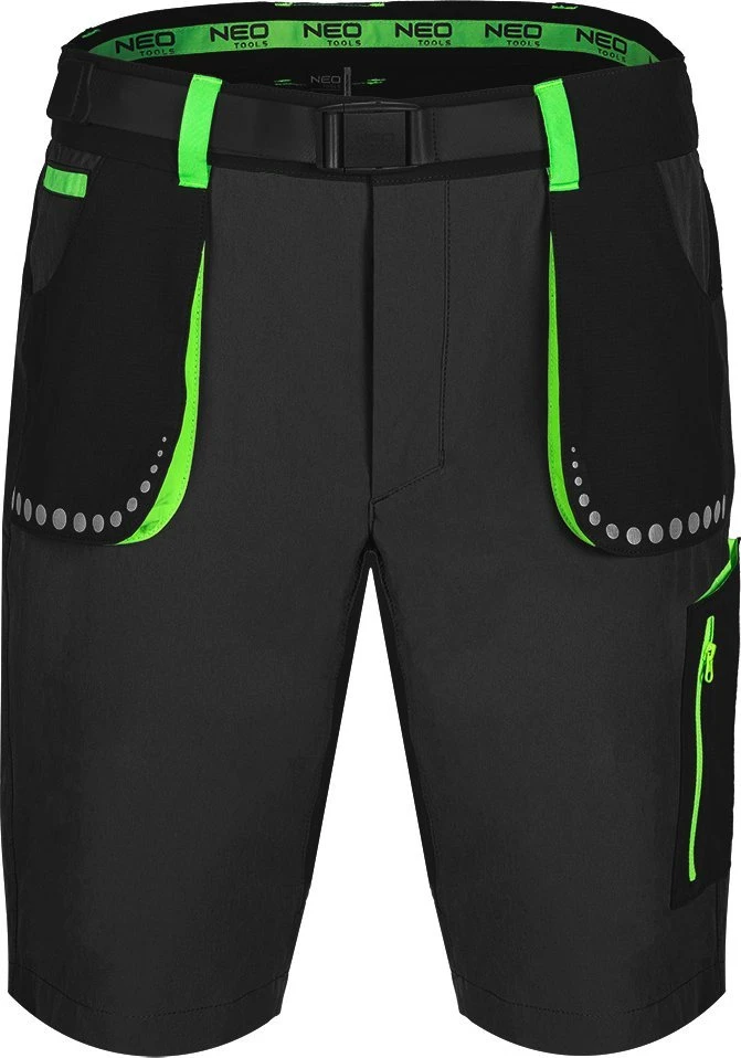 Neo Tools Krótkie PREMIUM šortai, 4 kryptimis tempiami, juodi, XXXL dydis