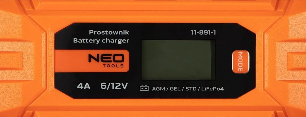 Neo Prostownik, Automatinis įkroviklis 4A/70W, 3-120Ah, rūgštiniams / AGM / GEL akumuliatoriams