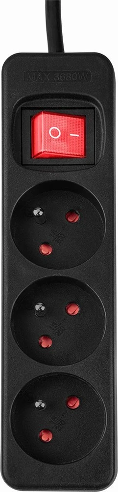 Przedłużacz Prailginimo laidas 1,5 m, 3 x 1,5 mm2, 3G, juodas, ĮJUNGTA/IŠJUNGTA