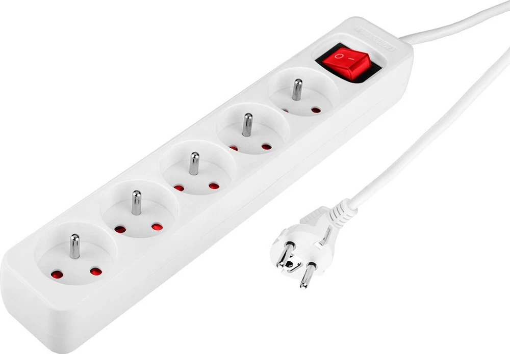 Przedłużacz Prailginimo laidas 3 m, 3 x 1,5 mm2, 5G, baltas, ĮJUNGTA/IŠJUNGTA